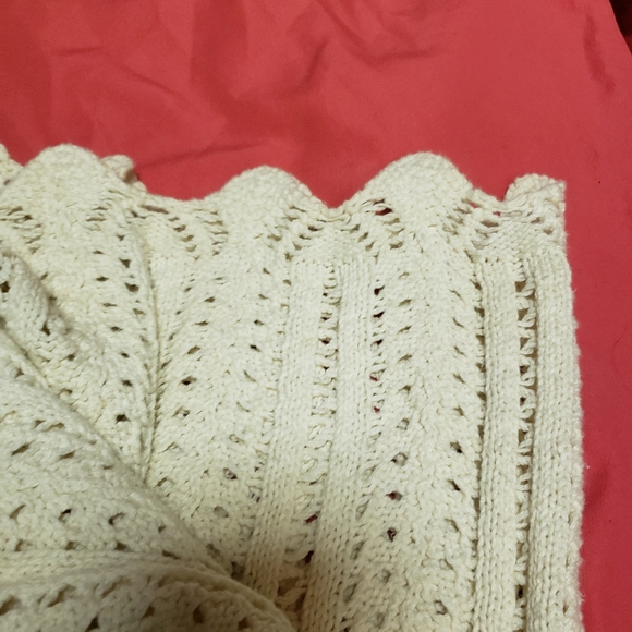 VINTAGE POUR PLUS LE CHIC-COTTON-CROCHET SWEATER W/SCALLOP HEM/NECK/LG/NWOT - Picture 7 of 10